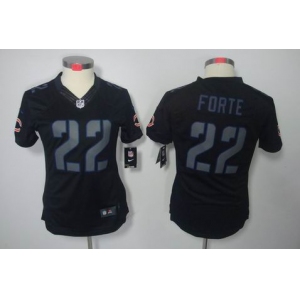 nike women nfl jerseys chicago bears #22 matt forte black[nike impact limited]