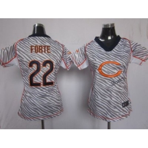 nike women nfl jerseys chicago bears #22 matt forte [fem fan zebra]