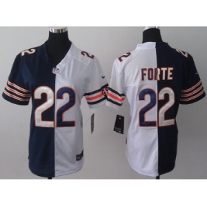 nike women nfl jerseys chicago bears #22 matt forte white-blue[nike split]