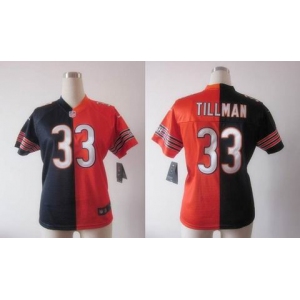 nike women nfl jerseys chicago bears #33 tillman orange-blue[Elite split]