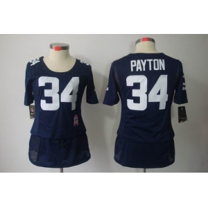 nike women nfl jerseys chicago bears #34 payton blue[breast cancer awareness]