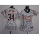 nike women nfl jerseys chicago bears #34 payton [fem fan zebra]