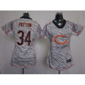 nike women nfl jerseys chicago bears #34 payton [fem fan zebra]