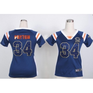 nike women nfl jerseys chicago bears #34 walter payton blue[fashion Rhinestone sequins]