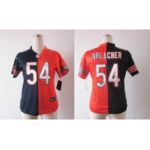 nike women nfl jerseys chicago bears #54 urlacher orange-blue[Elite split]