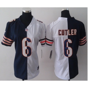 nike women nfl jerseys chicago bears #6 cutler white-blue[nike split]