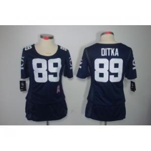 nike women nfl jerseys chicago bears #89 mike ditka blue[breast cancer awareness]