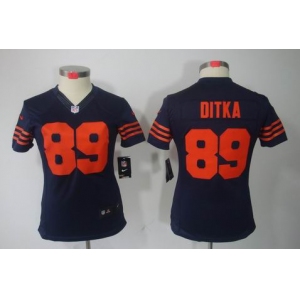 nike women nfl jerseys chicago bears #89 mike ditka blue[nike limited orange number]