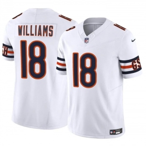 Youth Chicago Bears #18 Caleb Williams White 2024 Draft F.U.S.E Vapor Football Stitched Jersey