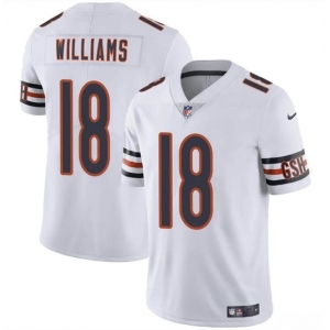 Youth Chicago Bears #18 Caleb Williams White 2024 Draft Vapor Football Stitched Jersey