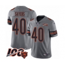 Youth Chicago Bears #40 Gale Sayers Limited Silver Inverted Legend 100th Season Football Jersey