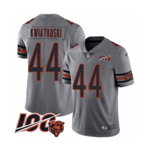 Youth Chicago Bears #44 Nick Kwiatkoski Limited Silver Inverted Legend 100th Season Football Jersey