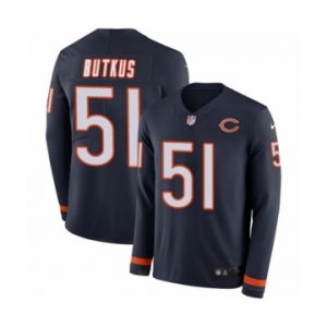 Youth Nike Chicago Bears #51 Dick Butkus Limited Navy Blue Therma Long Sleeve NFL Jersey