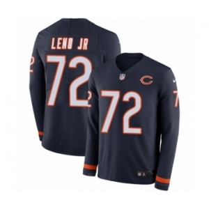 Youth Nike Chicago Bears #72 Charles Leno Limited Navy Blue Therma Long Sleeve NFL Jersey