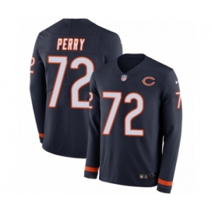Youth Nike Chicago Bears #72 William Perry Limited Navy Blue Therma Long Sleeve NFL Jersey