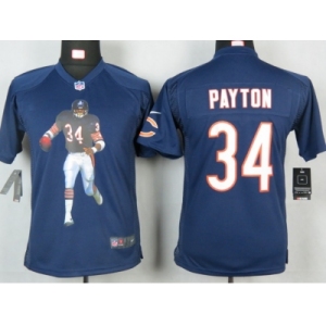 nike youth nfl jerseys chicago bears #34 payton blue[portrait fashion]