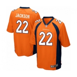 Men's Denver Broncos #22 Kareem Jackson Game Orange Team Color Football Jersey