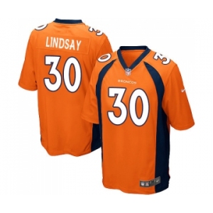 Men's Nike Denver Broncos #30 Phillip Lindsay Game Orange Team Color NFL Jersey