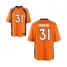 Men's Nike Denver Broncos #31 Justin Simmons Game Orange Team Color NFL Jersey