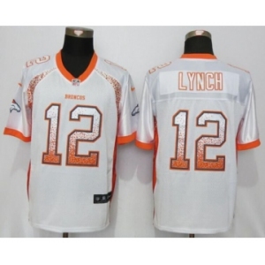 Men Nike Denver Broncos #12 Paxton Lynch Drift Fashion Elite White Jersey