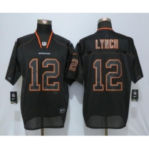 Men Nike Denver Broncos #12 Paxton Lynch Lights Out Black Elite Jerseys