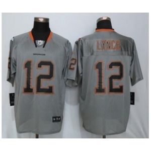 Men Nike Denver Broncos #12 Paxton Lynch Lights Out Gray Elite Jerseys