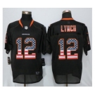 Men Nike Denver Broncos #12 Paxton Lynch USA Flag Fashion Black Elite Jerseys