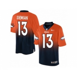 Men Nike Denver Broncos #13 Trevor Siemian Elite Orange Navy Fadeaway NFL Jersey