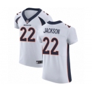 Men's Denver Broncos #22 Kareem Jackson White Vapor Untouchable Elite Player Football Jersey