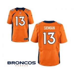 Men's Nike Denver Broncos #13 Trevor Siemian Elite Orange Team Color NFL Jersey