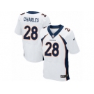 Men's Nike Denver Broncos #28 Jamaal Charles Elite White NFL Jersey