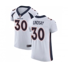 Men's Nike Denver Broncos #30 Phillip Lindsay White Vapor Untouchable Elite Player NFL Jersey