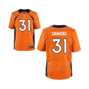 Men's Nike Denver Broncos #31 Justin Simmons Elite Orange Team Color NFL Jersey