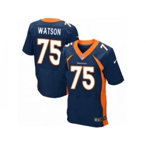 Men's Nike Denver Broncos #75 Menelik Watson Elite Navy Blue Alternate NFL Jersey