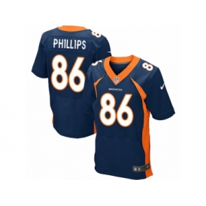 Men's Nike Denver Broncos #86 John Phillips Elite Navy Blue Alternate NFL Jersey