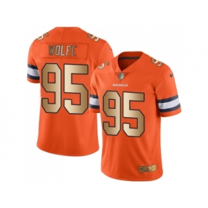 Nike Denver Broncos #95 Derek Wolfe Orange Men's Stitched NFL Limited Gold Rush Jersey