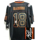 nike nfl jerseys denver broncos #18 manning black[Elite lights out signature]