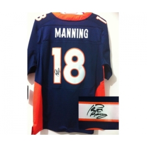 nike nfl jerseys denver broncos #18 manning blue[Elite signature]