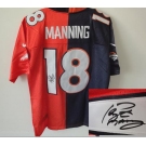 nike nfl jerseys denver broncos #18 manning orange-blue[Elite split signature]