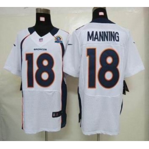 nike nfl jerseys denver broncos #18 manning white[Elite 50th Patch]