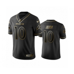 Denver Broncos #10 Jerry Jeudy Black Golden Edition Vapor Limited Jersey