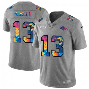 Denver Broncos #13 KJ Hamler Men's Nike Multi-Color 2020 NFL Crucial Catch NFL Jersey Greyheather