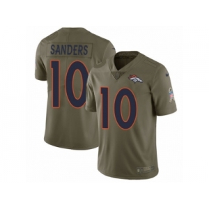 Men Nike Denver Broncos #10 Emmanuel Sanders Limited Olive 2017 Salute to Service NFL Jersey
