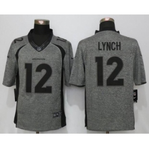 Men Nike Denver Broncos #12 Paxton Lynch Stitched Gridiron Gray Limited Jersey