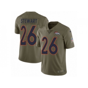 Men Nike Denver Broncos #26 Darian Stewart Limited Olive 2017 Salute to Service NFL Jersey