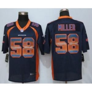 Men Nike Denver Broncos #58 Von Miller Navy Blu Strobe Jersey[Limited]