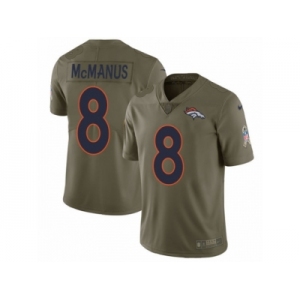Men Nike Denver Broncos #8 Brandon McManus Limited Olive 2017 Salute to Service NFL Jersey