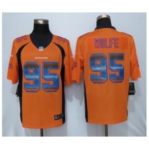 Men Nike Denver Broncos #95 Derek Wolfe Orange Strobe Jersey[Limited]