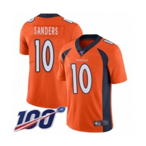 Men's Denver Broncos #10 Emmanuel Sanders Orange Team Color Vapor Untouchable Limited Player 100th Season Football Jersey