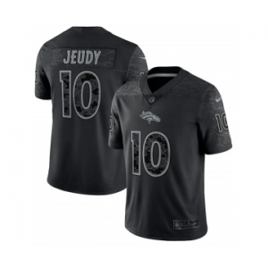 Men's Denver Broncos #10 Jerry Jeudy Black Reflective Limited Stitched Football Jersey